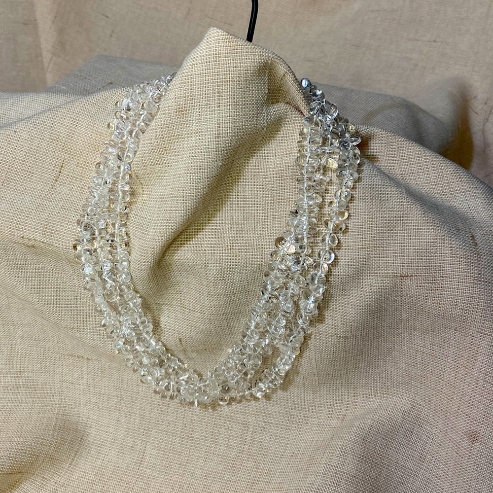 Stunning Glass Beaded Triple Necklace with Magnetic Clasp